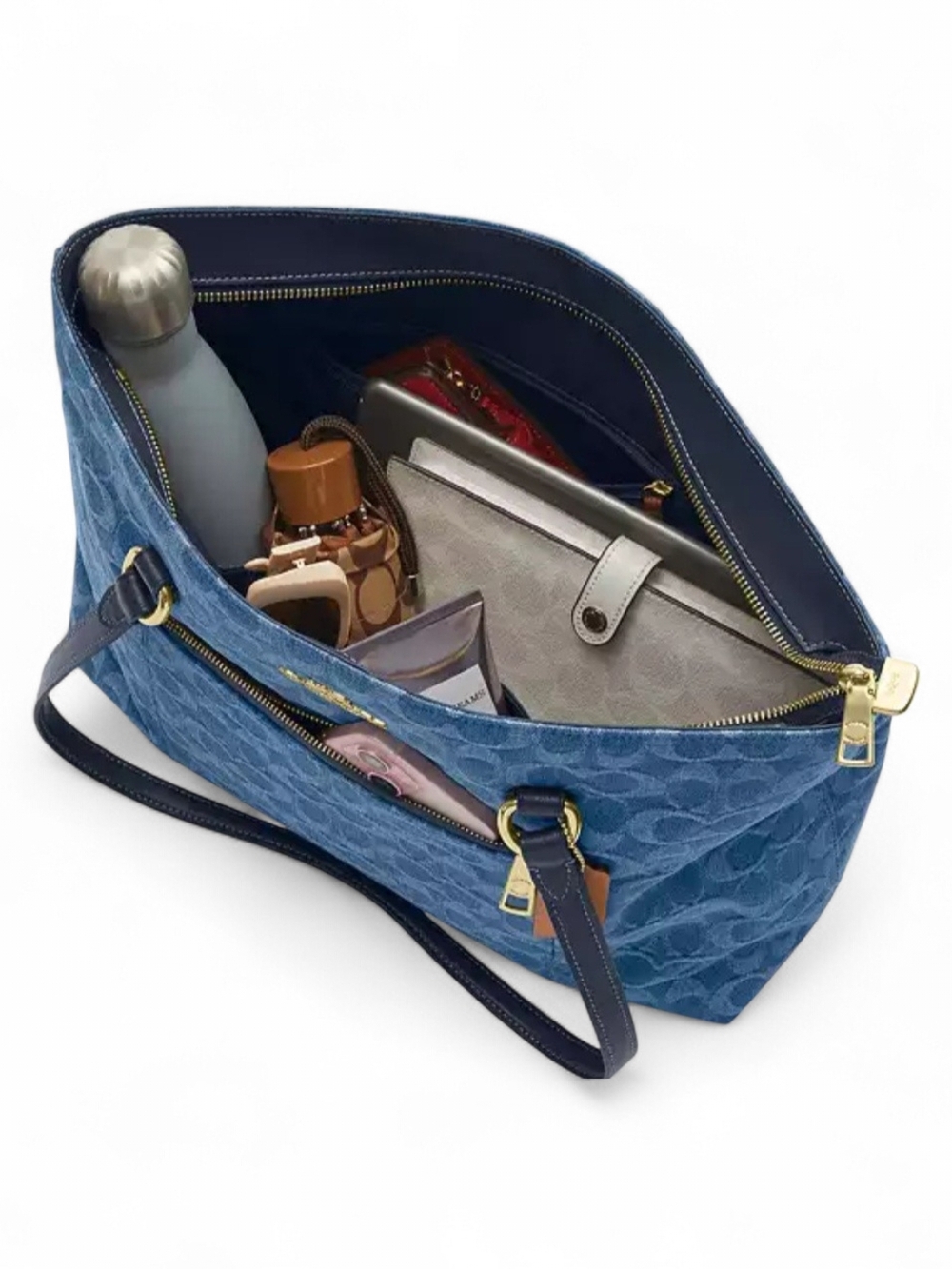 Coach Denim Blue  Signature Jacquard Tote Bag - Picture 6 of 7